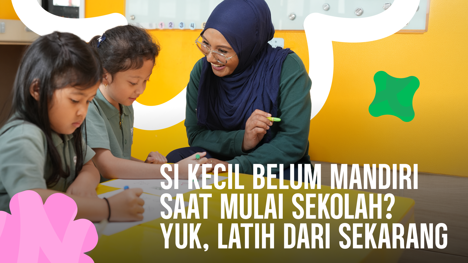 Anak belajar melakukan aktivitas secara mandiri di lingkungan sekolah