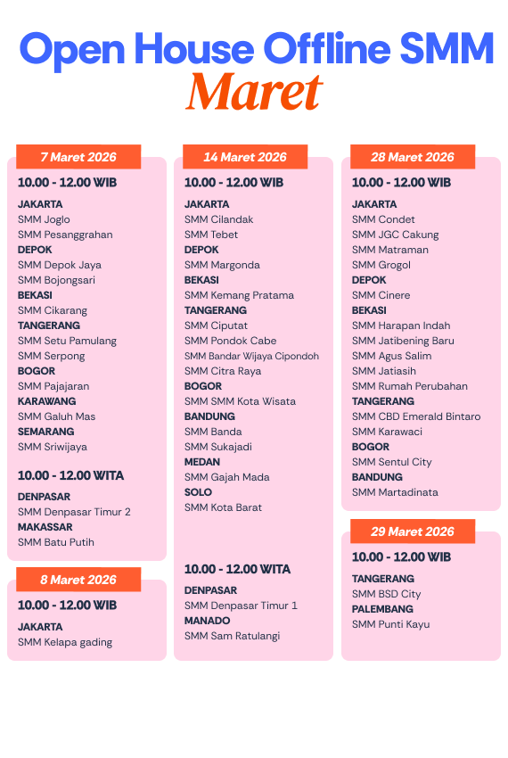 Jadwal Open House Offline Maret 2026