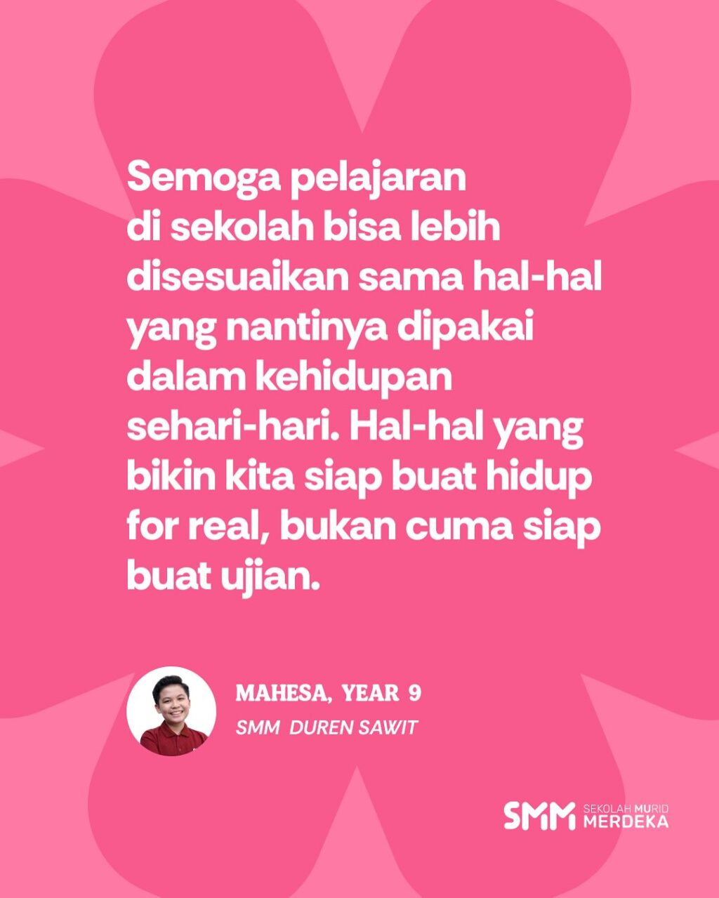 Instagram post from sekolahmuridmerdeka. This post is in position 3.